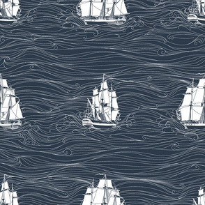 Stormy Seas // Nautical monochromatic repeat pattern // for men and women // by Zoe Charlotte