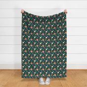 quirky dots and  flowers green