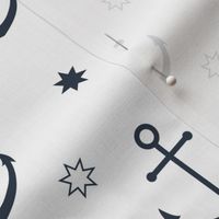 Anchors in White // Nautical monochromatic repeat pattern // for men and women // by Zoe Charlotte