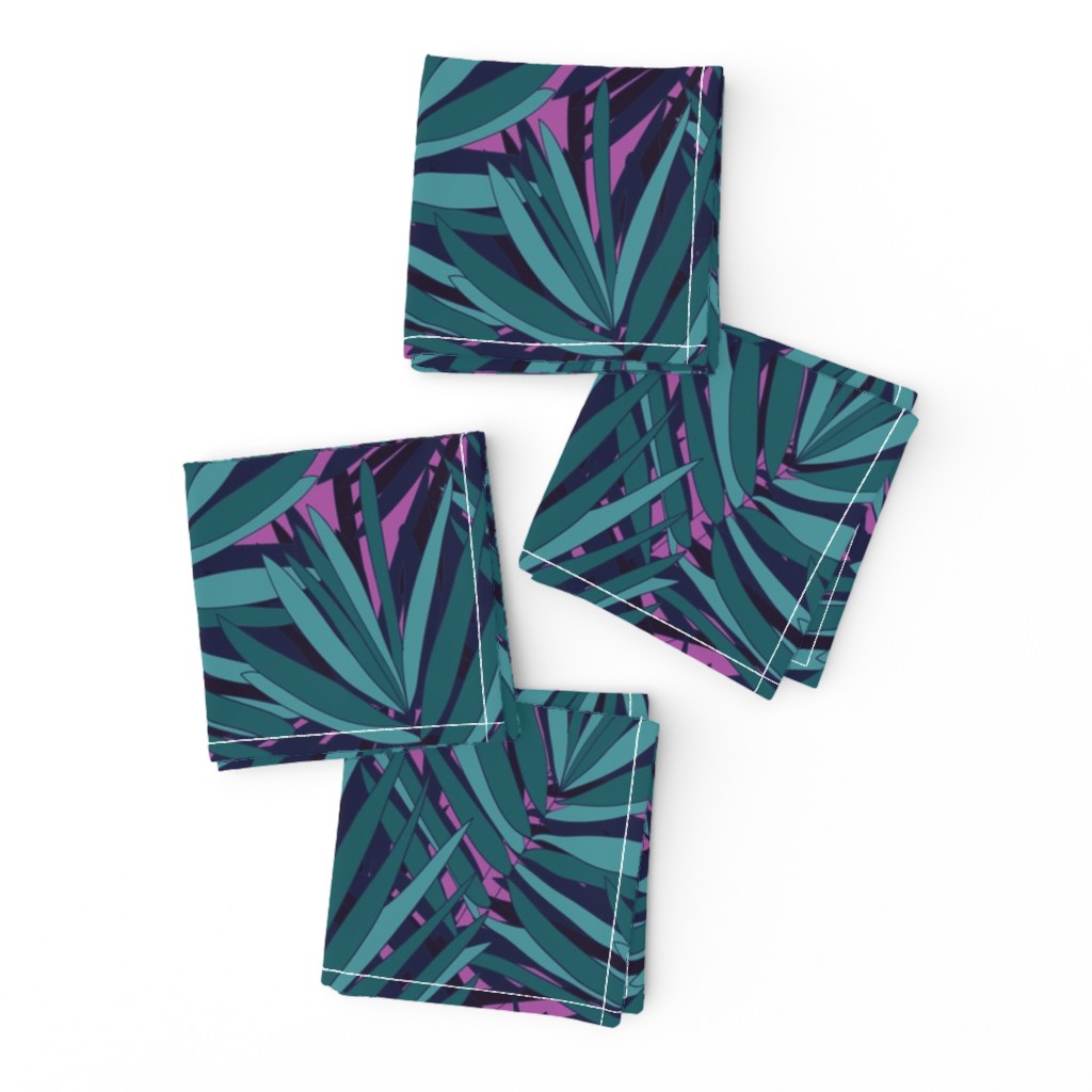 Jungle Ferns in Violent Violet // Tropical print // Unisex for men and women // bright repeat pattern by Zoe Charlotte