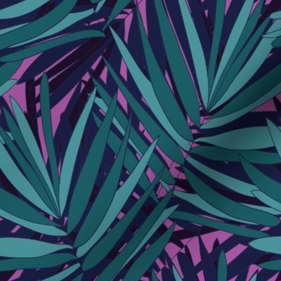 Jungle Ferns in Violent Violet // Tropical print // Unisex for men and women // bright repeat pattern by Zoe Charlotte