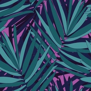 Jungle Ferns in Violent Violet // Tropical print // Unisex for men and women // bright repeat pattern by Zoe Charlotte