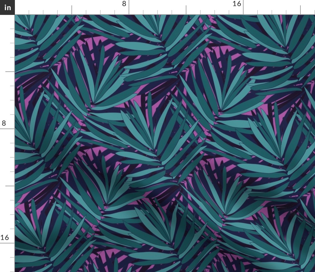 Jungle Ferns in Violent Violet // Tropical print // Unisex for men and women // bright repeat pattern by Zoe Charlotte