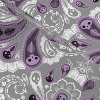 Ghost Paisley - purple & white