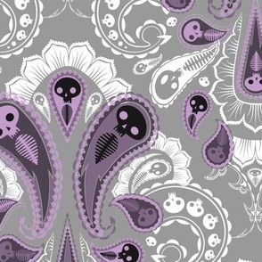 Ghost Paisley - purple & white