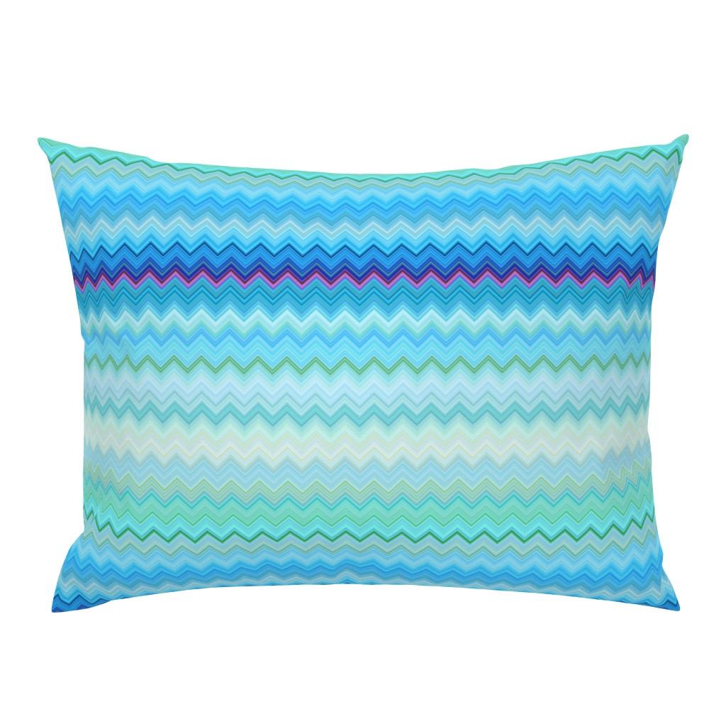 DREAM OF AN OCEAN BLUE SEA GARDEN CHEVRONS ZIG ZAG