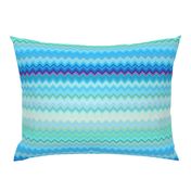 DREAM OF AN OCEAN BLUE SEA GARDEN CHEVRONS ZIG ZAG