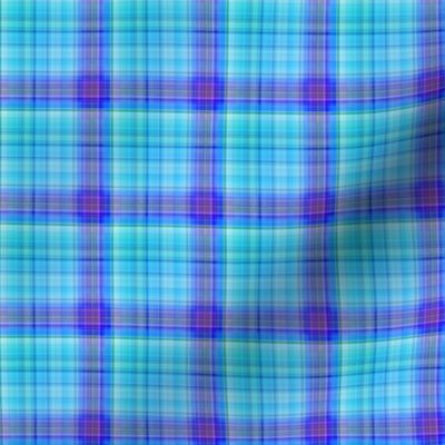 DREAM OF AN OCEAN BLUE SEA GARDEN PLAID