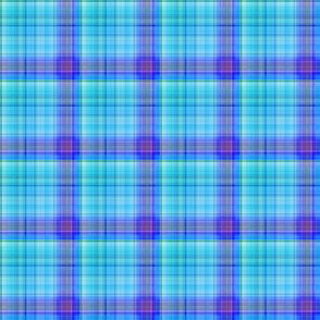 DREAM OF AN OCEAN BLUE SEA GARDEN PLAID