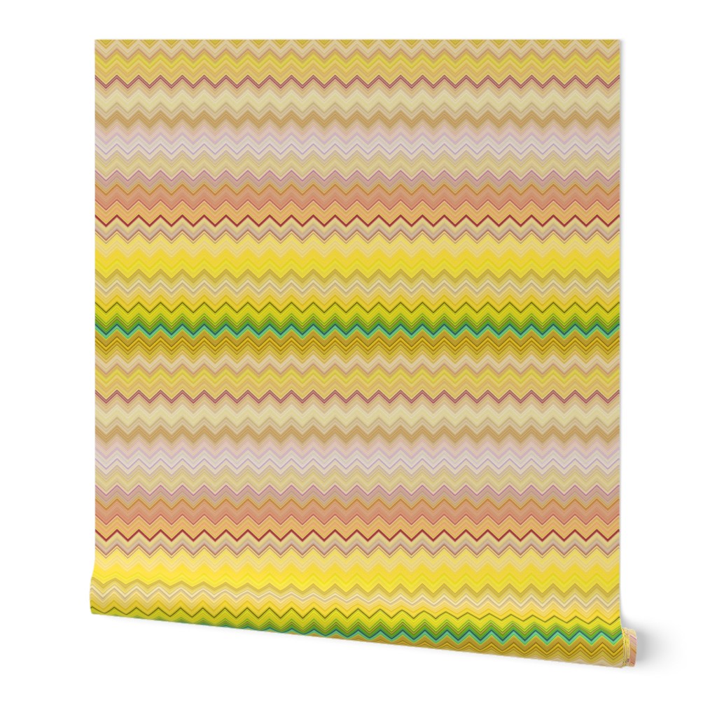 DREAM OF AN OCEAN YELLOW SUNNY AND GRASS  SEA GARDEN CHEVRONS ZIG ZAG