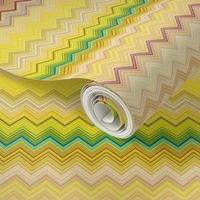 DREAM OF AN OCEAN YELLOW SUNNY AND GRASS  SEA GARDEN CHEVRONS ZIG ZAG