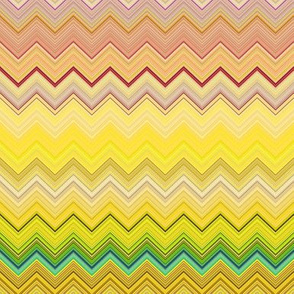 DREAM OF AN OCEAN YELLOW SUNNY AND GRASS  SEA GARDEN CHEVRONS ZIG ZAG