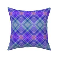 DREAM OF AN OCEAN PURPLE SEA GARDEN DIAGONAL LOZENGE PLAID