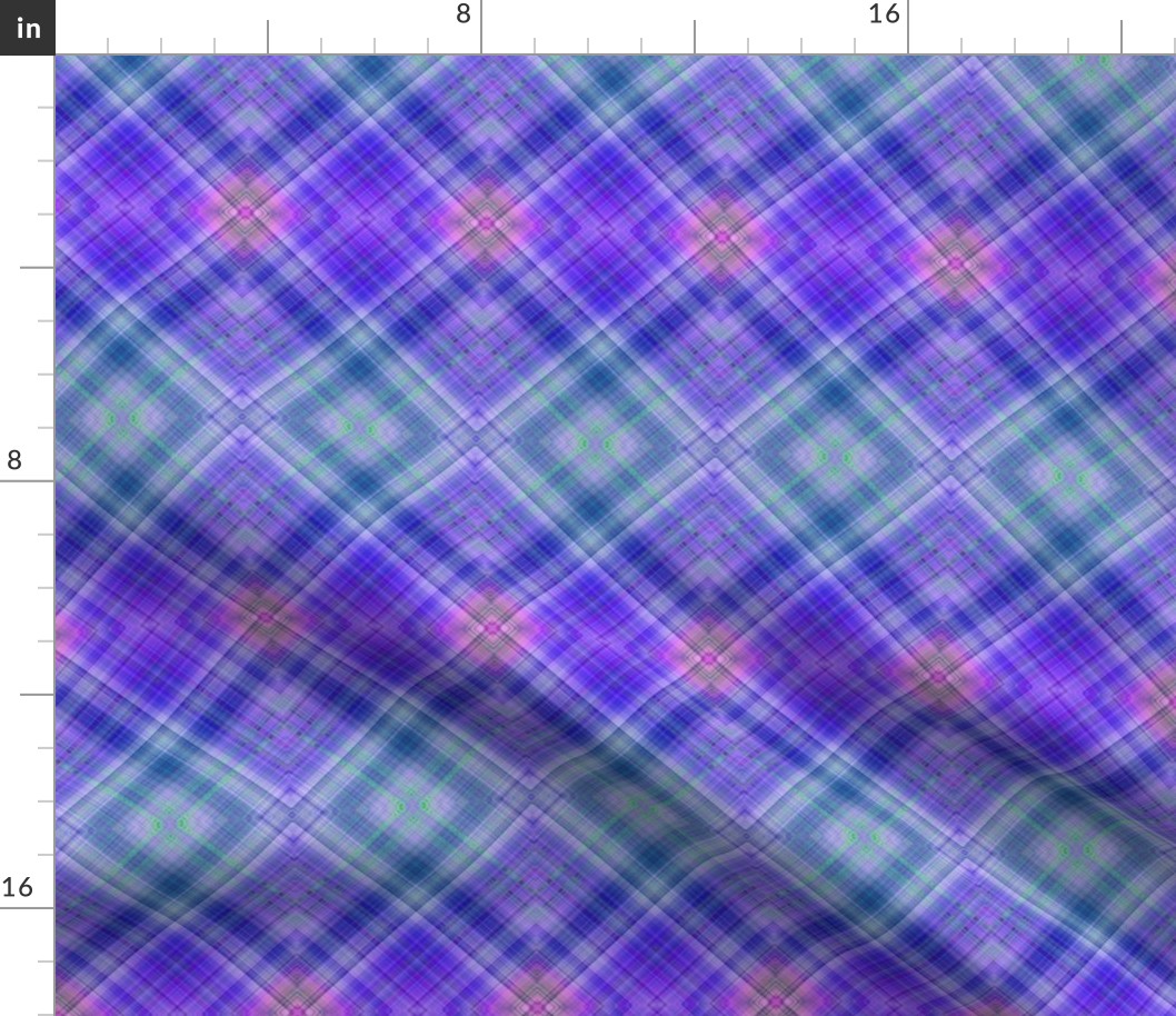 DREAM OF AN OCEAN PURPLE SEA GARDEN DIAGONAL LOZENGE PLAID