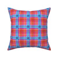 GRUNGE PLAID 3 BLUE ORANGE SUMMER