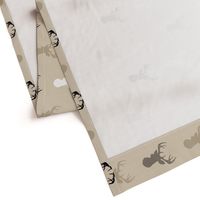 Deer - taupe,black -midnight woodland 90 degree