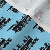 Steam Engines on Blue // Small