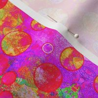 CRAZY MOON BALLOONS BUBBLES GEOMETRY PSYCHEDELIC PINK AND YELLOW