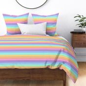 Large Retro Beach Stripes - Pastel Rainbow