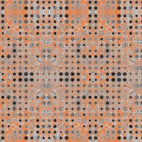 Dancing Dots and Spots of Grey on Tangy Orange