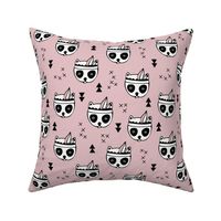 Cool geometric Scandinavian winter style indian summer animals little baby panda blush pink