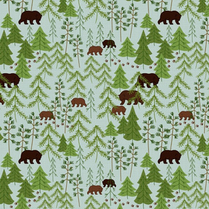 Bears In The Woods Larger Scale
