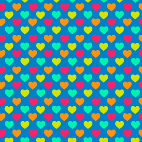 Rainbow Hearts Blue by Cheerful Madness!!