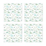 Boys Pattern Small Repeat White Background