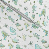 Boys Pattern Small Repeat White Background