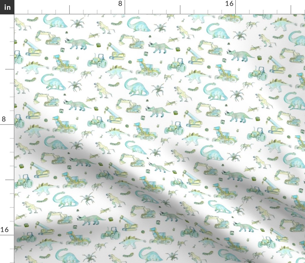 Boys Pattern Small Repeat White Background