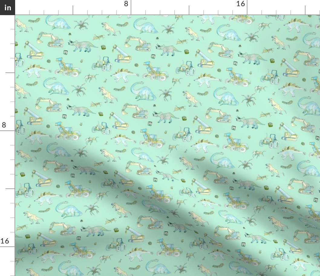 Little Boys Pattern Small Repeat Turquoise Background