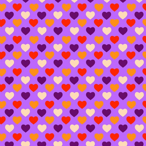 Purple and Orange Hearts by Cheerful Madness!!