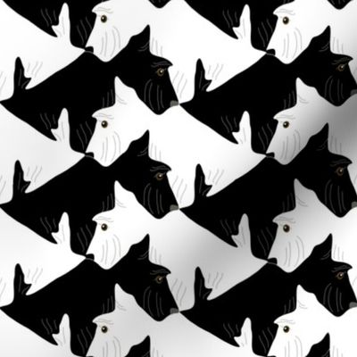 Tessellating Black and White Scottish Terriers