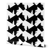 Tessellating Black and White Scottish Terriers