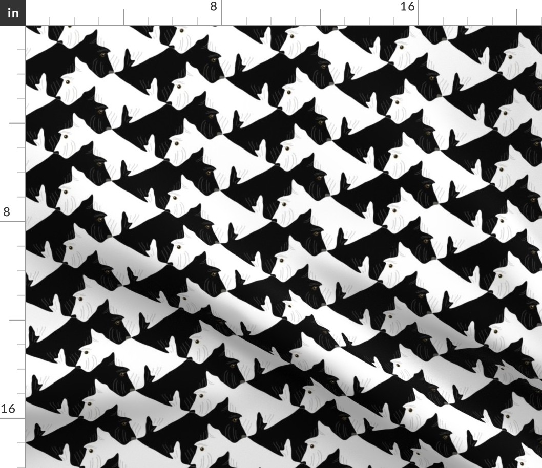 Tessellating Black and White Scottish Terriers