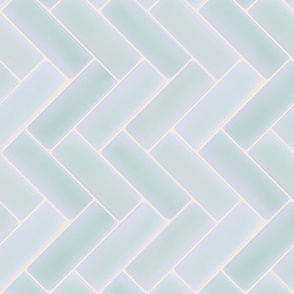 Light Blue Herringbone Tile Backsplash