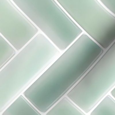 Mint Herringbone Tile Backsplash