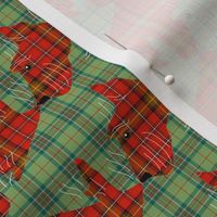 Tessellating Christmas Plaid Scottish Terriers