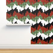 Tessellating Christmas Plaid Scottish Terriers 2