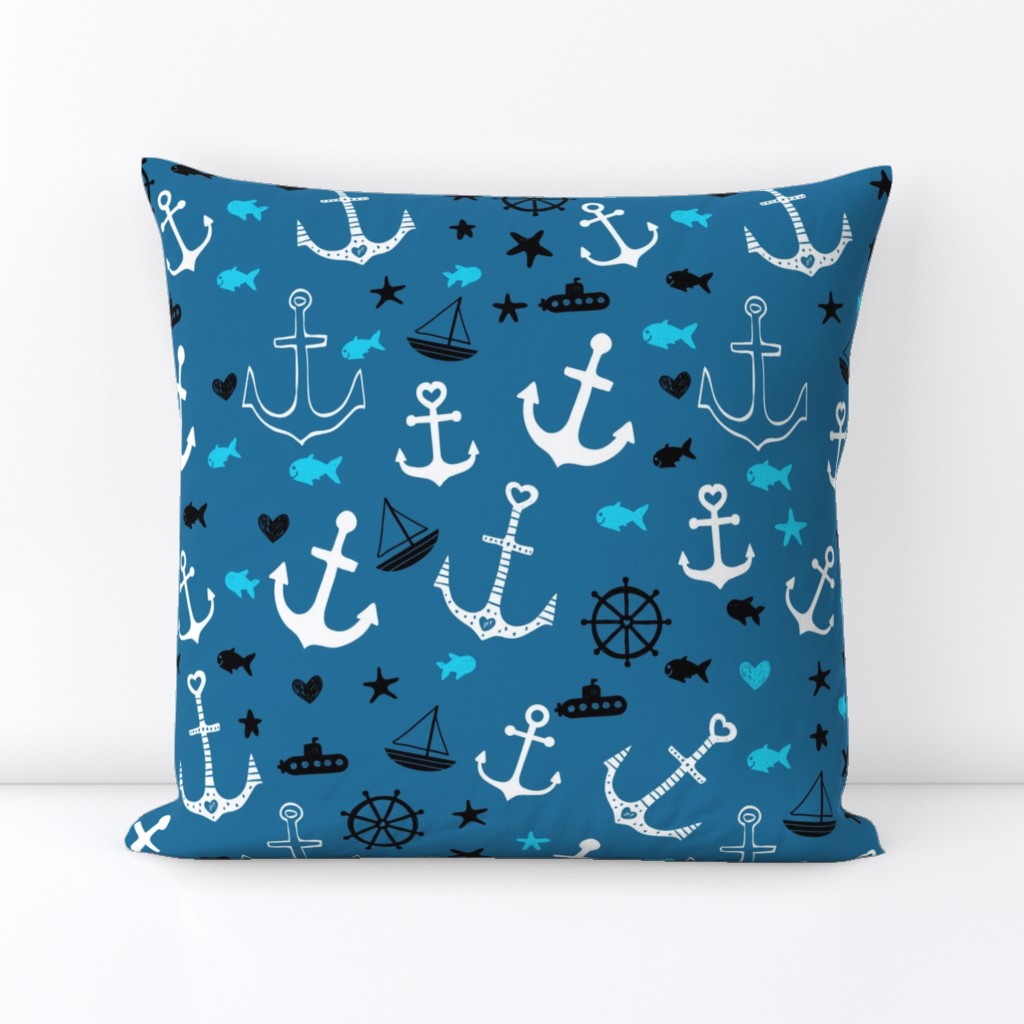 Blue and White Multi Anchors