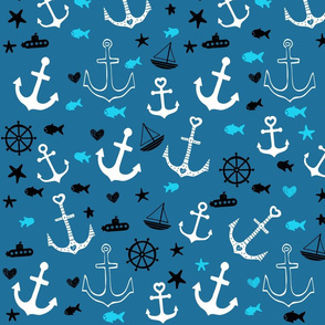 Blue and White Multi Anchors