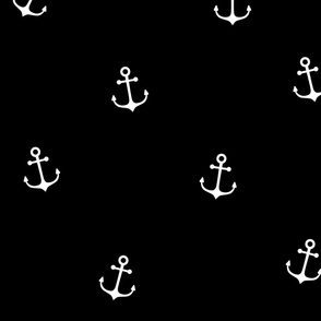 White Anchors on Black