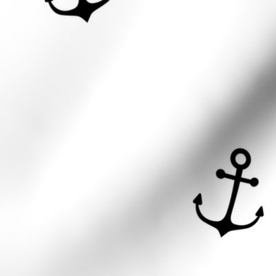 Black Anchors on White