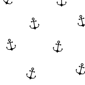 Black Anchors on White