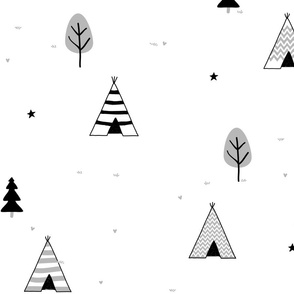 Black Teepee and Trees