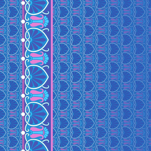 Art Nouveau abstract border blue