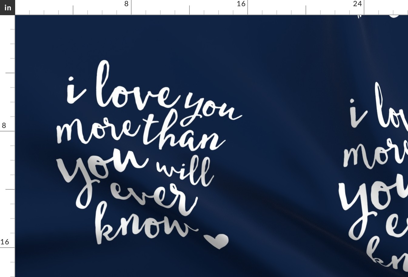 18" I love you more than you will ever know // navy 18" square