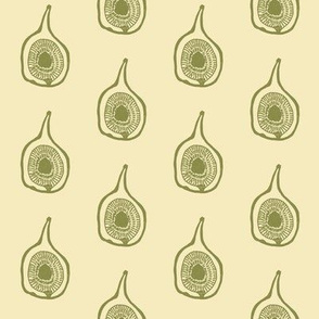 Green figs on pale yellow