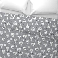 Geometric elephants origami paper art safari theme mother and baby gender neutral gray black and white