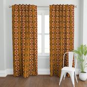 BN11-SM -  Marbled Mystery Tapestry in Orange - Rusty Brown - Green - Yellow 